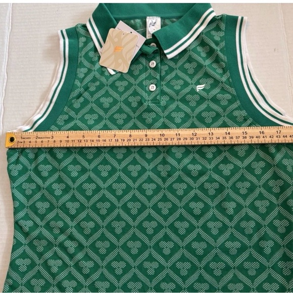 Fabletics Seamless Fairway Green Patterned Polo Top - Picture 6 of 7
